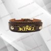 دستبند چرم طرح پلاک کینگ
