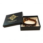 دستبند چرم طرح پلاک بینهایت